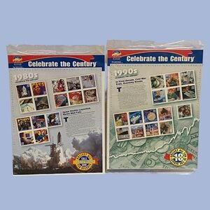 New Sealed Vintage Celebrate the Century 1980s and 1990s Stamp Sheets